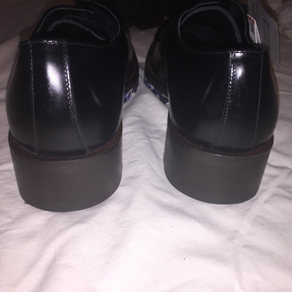 ‼️BUY NOW✨Black Leather Oxfords w/ Blue Camo Soles main image 7